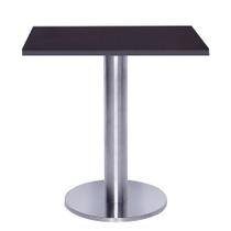 Mesa Beta Big Inox 75 cm (Alt) Disco Redondo Tampo MDP Quadrado 60 cm (Larg) x 2,50 cm (Alt) Preto