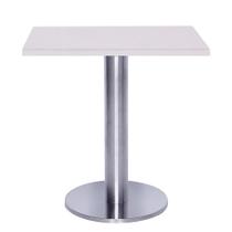 Mesa Beta Big Inox 75 cm (Alt) Disco Redondo Tampo MDP Quadrado 70 cm (Larg) x 2,50 cm (Alt) Branco Mesa Beta Big Inox 75 cm (Alt) Disco Redondo Tampo MDP Quadrado 70 cm (Larg) x 2,50 cm (Alt) Branco
