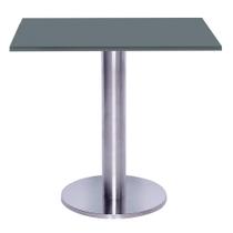 Mesa Beta Big Inox 75 cm (Alt) Disco Redondo Tampo MDP Quadrado 80 cm (Larg) x 2,50 cm (Alt) Grafito Mesa Beta Big Inox 75 cm (Alt) Disco Redondo Tampo MDP Quadrado 80 cm (Larg) x 2,50 cm (Alt) Grafito