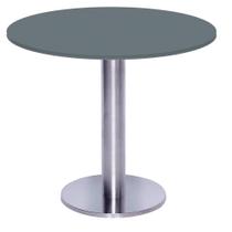 Mesa Beta Big Inox 75 cm (Alt) Disco Redondo Tampo MDP Redondo 60 cm (Larg) x 2,50 cm (Alt) Grafito