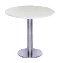 Mesa Beta Big Inox 75 cm (Alt) Disco Redondo Tampo MDP Redondo 70 cm (Larg) x 2,50 cm (Alt) Branco Mesa Beta Big Inox 75 cm (Alt) Disco Redondo Tampo MDP Redondo 70 cm (Larg) x 2,50 cm (Alt) Branco