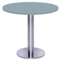 Mesa Beta Big Inox 75 cm (Alt) Disco Redondo Tampo MDP Redondo 70 cm (Larg) x 2,50 cm (Alt) Cinza