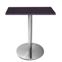 Mesa Beta em Inox 75 cm (Altura) com Disco Redondo com Tampo em MDP Quadrado 60 cm Cor Preto