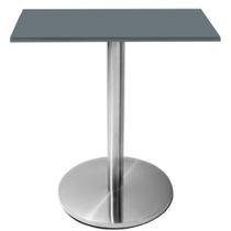 Mesa Beta Inox 75 cm (Altura) Disco Redondo Tampo MDP Quadrado 60 cm (Larg) x 2,50 cm (Alt) Grafito Mesa Beta Inox 75 cm (Altura) Disco Redondo Tampo MDP Quadrado 60 cm (Larg) x 2,50 cm (Alt) Grafito
