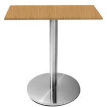 Mesa Beta Inox 75 cm (Altura) Disco Redondo Tampo MDP Quadrado 80 cm (Larg) x 2,50 cm (Alt) Samba