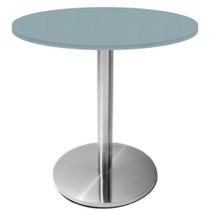 Mesa Beta Inox 75 cm (Altura) Disco Redondo Tampo MDP Redondo 60 cm (Larg) x 2,50 cm (Alt) Cinza