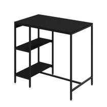 Mesa Bistrô 100x60x92cm Com 2 Banquetas Tub Preto ônix Mesa Bistrô 100x60x92cm Com 2 Banquetas Tub Preto ônix