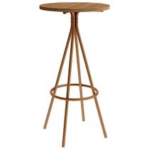 Mesa Bistro 1575 Redonda em Aço com Tampo Madeirado Carraro Cor Rose Cobre Freijo Mesa Bistro 1575 Redonda em Aço com Tampo Madeirado Carraro Cor Rose Cobre Freijo
