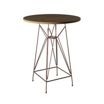 Mesa Bistrô Alta 60Cm Amêndoa Base Ferro Cobre Cor: Amendoa Mesa Bistrô Alta 60Cm Amêndoa Base Ferro Cobre Cor: Amendoa