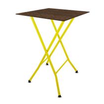 Mesa Bistrô Alta Dobrável Maui para Cozinha Bar com Tampo MDF - Amarelo e Villandry