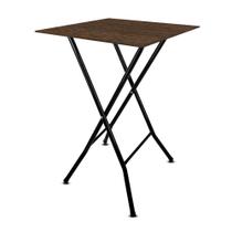 Mesa Bistrô Alta Dobrável Maui para Cozinha Bar com Tampo MDF - Preto e Villandry Mesa Bistrô Alta Dobrável Maui para Cozinha Bar com Tampo MDF - Preto e Villandry