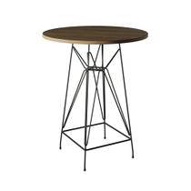 Mesa Bistrô Alta Eames 60cm Amêndoa Base Ferro Preto - Up Home