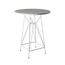 Mesa Bistrô Alta Eames 60cm Branca Base Ferro Branco