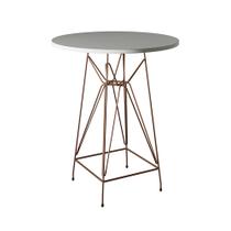 Mesa Bistrô Alta Eames 60cm Branca Base Ferro Cobre Mesa Bistrô Alta Eames 60cm Branca Base Ferro Cobre