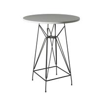 Mesa Bistrô Alta Eames 60cm Branca Base Ferro Preto