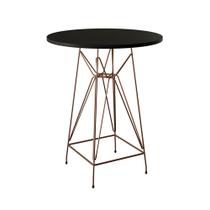 Mesa Bistrô Alta Eames 60cm Preta Base Ferro Cobre Mesa Bistrô Alta Eames 60cm Preta Base Ferro Cobre