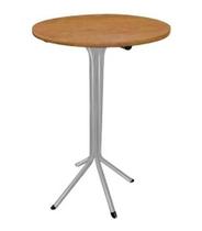 Mesa Bistrô Alta Em Aço Prata C/ Tampo 60cm Redondo Mdf