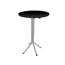 Mesa Bistrô Alta Em Aço Prata C/ Tampo 60cm Redondo Mdf