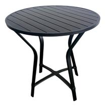 Mesa Bistrô Alta em Alumínio com Tampo Ripado Ideal para Bar Área Gourmet e Varanda Preto Mesa Bistrô Alta em Alumínio com Tampo Ripado Ideal para Bar Área Gourmet e Varanda Preto