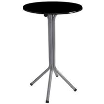 Mesa Bistrô Alta Prata com Tampo Preto Mesa Bistrô Alta Prata com Tampo Preto