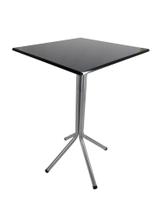 Mesa Bistrô Alta Prata com Tampo Quadrado Preto Mesa Bistrô Alta Prata com Tampo Quadrado Preto