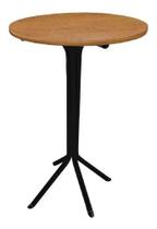 Mesa Bistrô Alta Preta Com Tampo 60cm Redondo Mdf