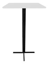 Mesa Bistrô Alta Preta Tampo 60cm Quadrado Estilo Industrial
