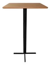 Mesa Bistrô Alta Preta Tampo 60cm Quadrado Estilo Industrial
