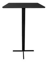 Mesa Bistrô Alta Preta Tampo 60cm Quadrado Estilo Industrial