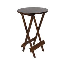 Mesa Bistrô Alta Redonda Dobrável em Madeira Maciça 60cm Mesa Bistrô Alta Redonda Dobrável em Madeira Maciça 60cm