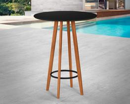 Mesa Bistrô Alta Redonda pés madeira Casa Apartamento Pub Mesa Bistrô Alta Redonda pés madeira Casa Apartamento Pub