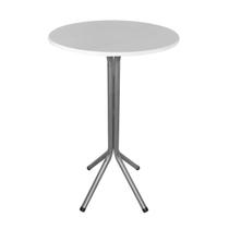 Mesa Bistrô Alto Cinza com Tampo Redondo Branco