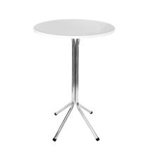 Mesa Bistrô Alto Cromado 100cm Tampo MDF Branco 60cm