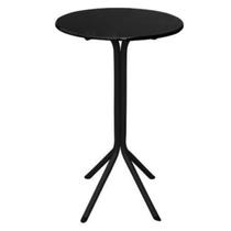 Mesa Bistrô Alto Preto com Tampo Redondo Preto Fortmix