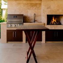 Mesa Bistrô Area Gourmet Dobrável de Madeira maciça Ismalu