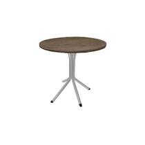 Mesa Bistrô Baixa Prata C/ Tampo 60cm Redondo Mdf