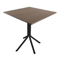 Mesa Bistrô Baixa Preta Aço C/ Tampo 60cm Quadrado MDF