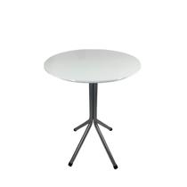 Mesa Bistrô Baixo Cinza com Tampo Redondo Branco Mesa Bistrô Baixo Cinza com Tampo Redondo Branco