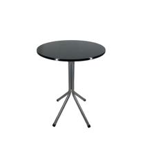 Mesa Bistrô Baixo Cinza com Tampo Redondo Preto Mesa Bistrô Baixo Cinza com Tampo Redondo Preto