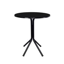 Mesa Bistrô Baixo Preto com Tampo Redondo Preto