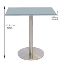 Mesa Bistrô Beta 112,50 cm (Alt) Disco Redondo Tampo MDP Quadrado 60 cm (Larg) x 2,50 cm (Alt) Cinza