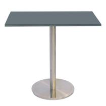 Mesa Bistrô Beta 112,50 cm (Alt) Disco Redondo Tampo MDP Quadrado 80 cm (Larg) x 2,50 cm (Alt) Grafito