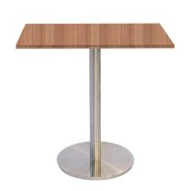 Mesa Bistrô Beta 112,50 cm (Alt) Disco Redondo Tampo MDP Quadrado 80 cm (Larg) x 2,50 cm (Alt) Noce Naturalle