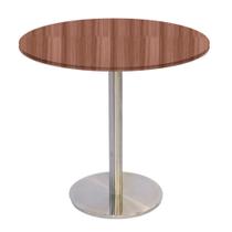 Mesa Bistrô Beta 112,50 cm (Alt) Disco Redondo Tampo MDP Redondo 60 cm (Larg) x 2,50 cm (Alt) Walnut