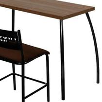 Mesa Bistro Com 02 Banquetas Fit Flora Marrom