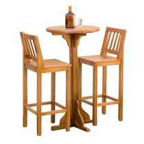 Mesa Bistrô com 2 Banquetas Confort Banco de Madeira Bar Cozinha