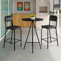 Mesa Bistrô com 2 Banquetas Milão Preto - Art Panta Mesa Bistrô com 2 Banquetas Milão Preto - Art Panta