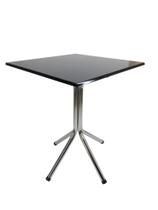 Mesa Bistrô Cromada com Tampo Quadrado Preto 80cm