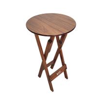 Mesa Bistrô Dobrável de Madeira Redonda Imbuia - Tarimatã