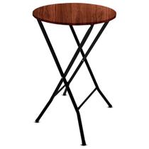 Mesa Bistrô Dobrável Miami Em Aço Tampo Redondo Para Bar Cozinha preto fosco/villandry